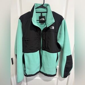 The North Face Black and Teal Denali Polartec Jacket